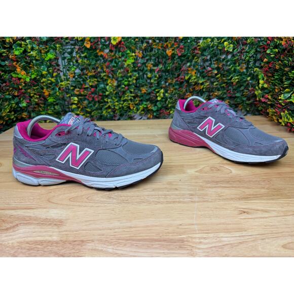 New Balance 990v3 Breast Cancer Awareness Running Shoes Gray Pink Womens 9.5 - Picture 4 of 11